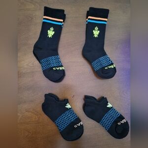 Unisex Bombas Black and Blue Athletic Socks Set